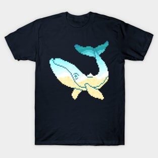 Modern Pixel Sea Whale T-Shirt